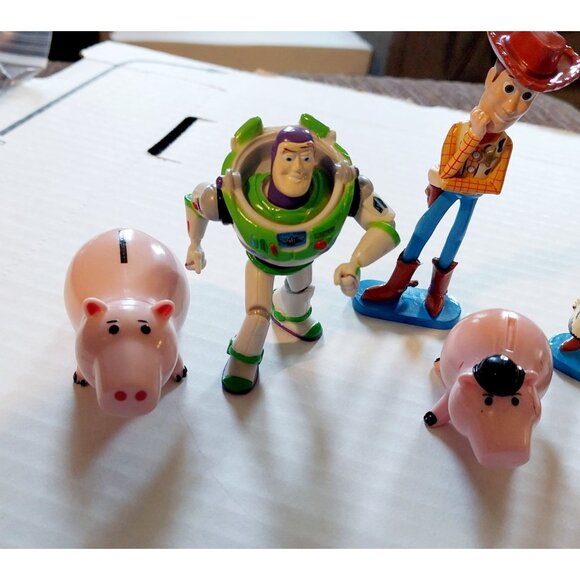 Toy Story Figurine Set Featuring Woody Buzz Lightyear Jessie Bullseye Hamm & But - Picture 3 of 6